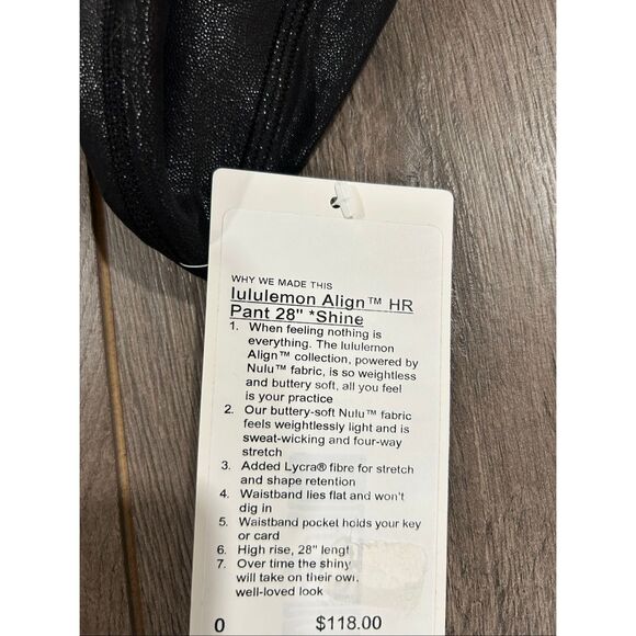 New Lululemon Under Align Sz 0 - Picture 2 of 3